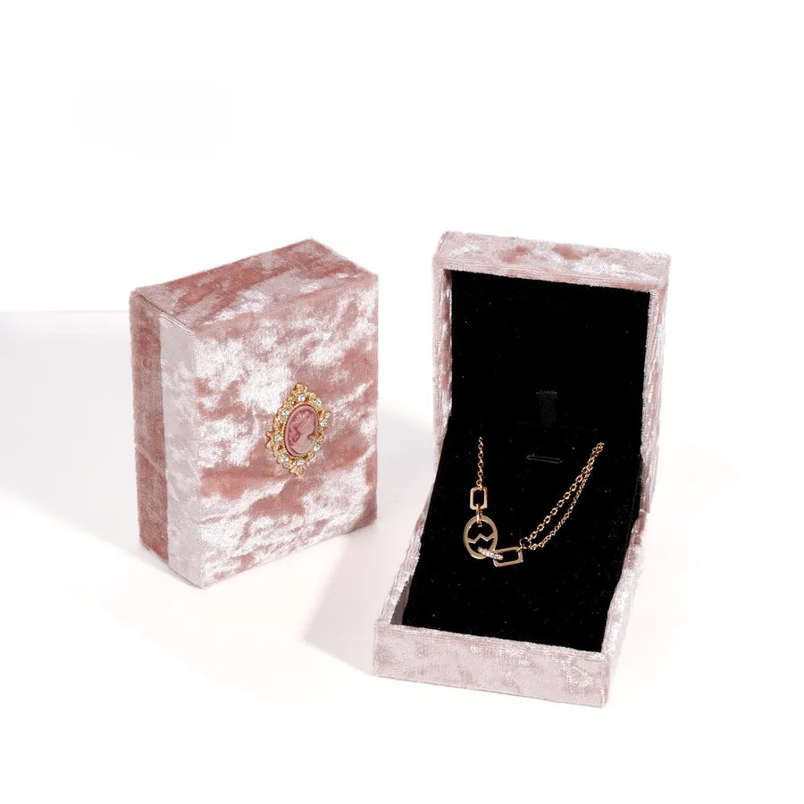 1 Piece Flannel Elegant Simple Style Daily Date Solid Color Jewelry Boxes