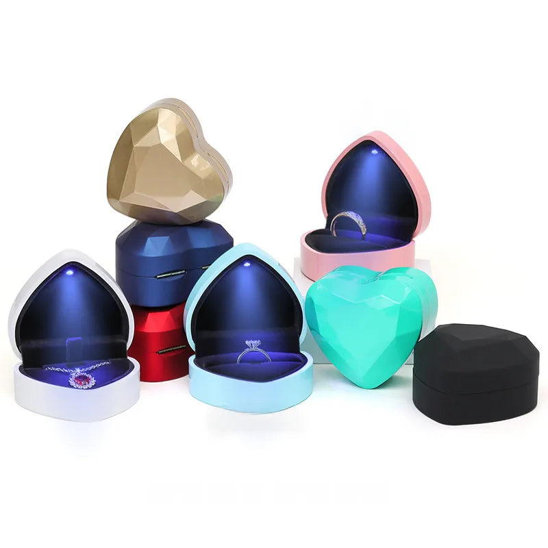 Spot love Led ring box new high-grade red pendant box jewelry storage box wholesale jewelry box small