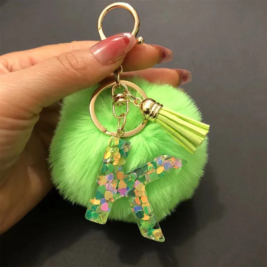 Simple Style Classic Style Letter Hairball Resin Unisex Bag Pendant Keychain
