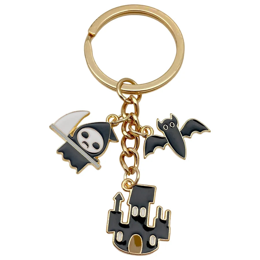 Halloween Ghost Cartoon Couple Car Keychain Pendant Ring Creative Personalized Alloy Bag Decorations Small Hanging Ornaments