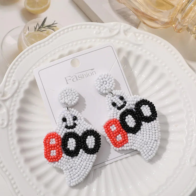 Handmade Christmas Tree Pumpkin Snowflake Earrings Women's Festive Atmosphere Sensation Ear Jewelry Holiday Flower Design