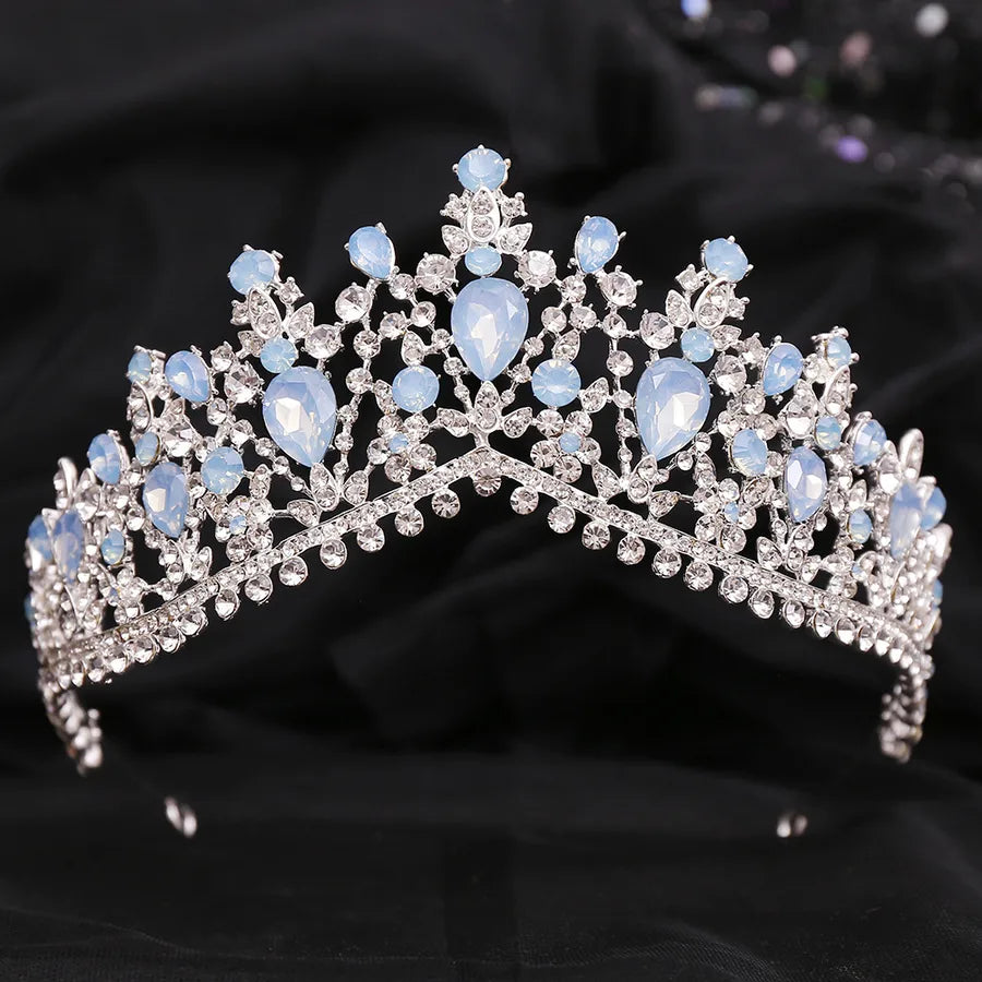fashion water droplets crown alloy hollow out inlay rhinestones crown 1 piece