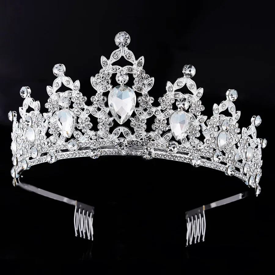 Fashion Women'S Crown Alloy Inlay Rhinestones Crown