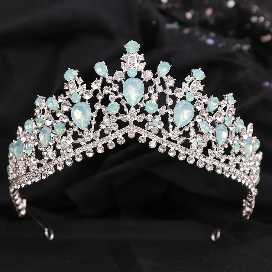 fashion water droplets crown alloy hollow out inlay rhinestones crown 1 piece