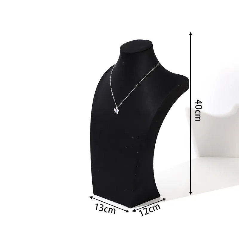 Velvet Necklace Display Stand Counter Top Jewelry Model Holder H-Shape Composite Paperboard And Velvet High-End Feel Stitching