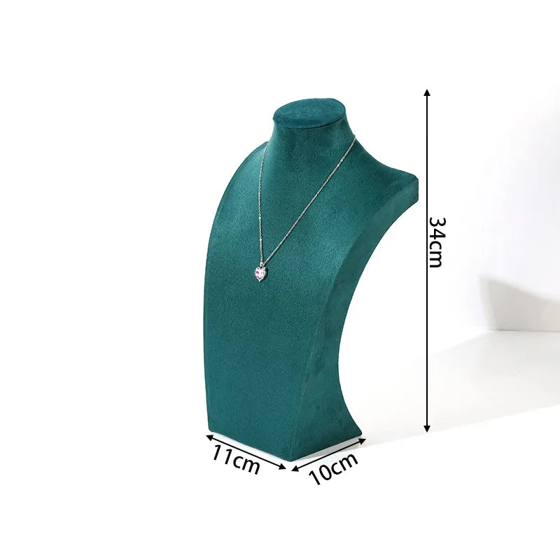 Velvet Necklace Display Stand Counter Top Jewelry Model Holder H-Shape Composite Paperboard And Velvet High-End Feel Stitching