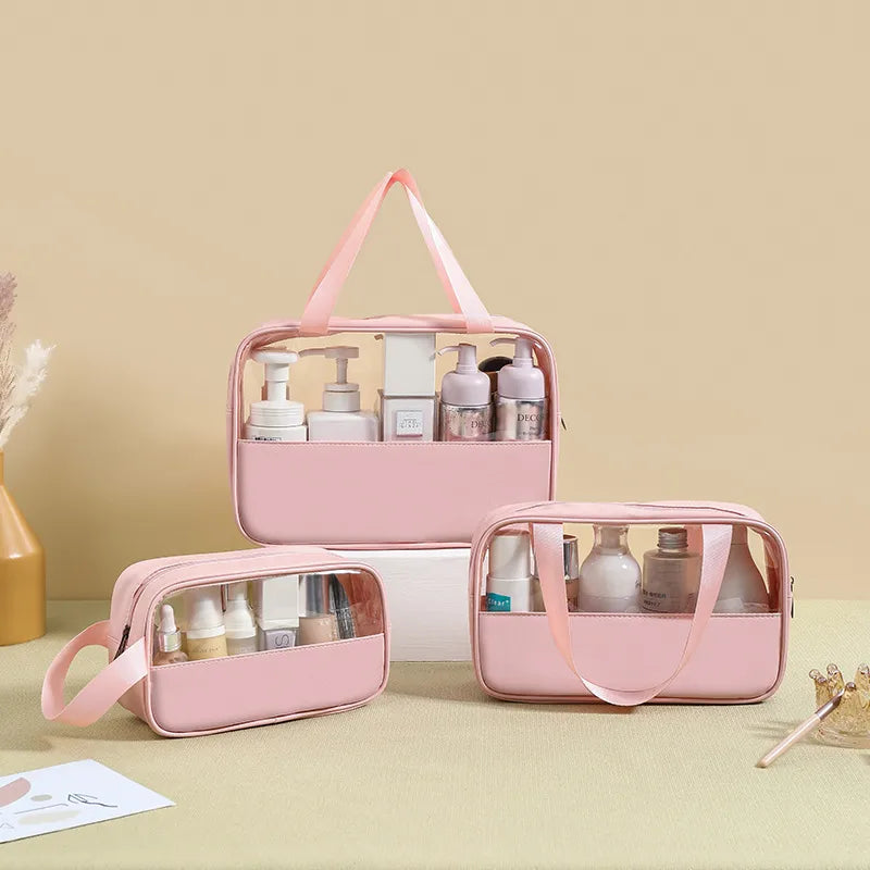cute pastoral solid color pu leather makeup bags