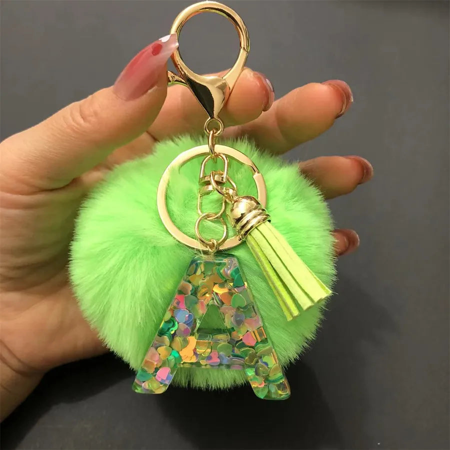 Simple Style Classic Style Letter Hairball Resin Unisex Bag Pendant Keychain