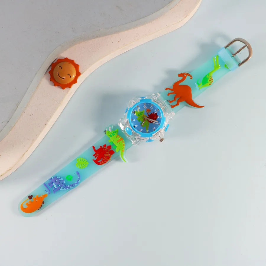 Children's Watch Creative Cartoon Quartz Color Shell Luminous Series Watch Primary School Boys and Girls 3D Viscose Watch