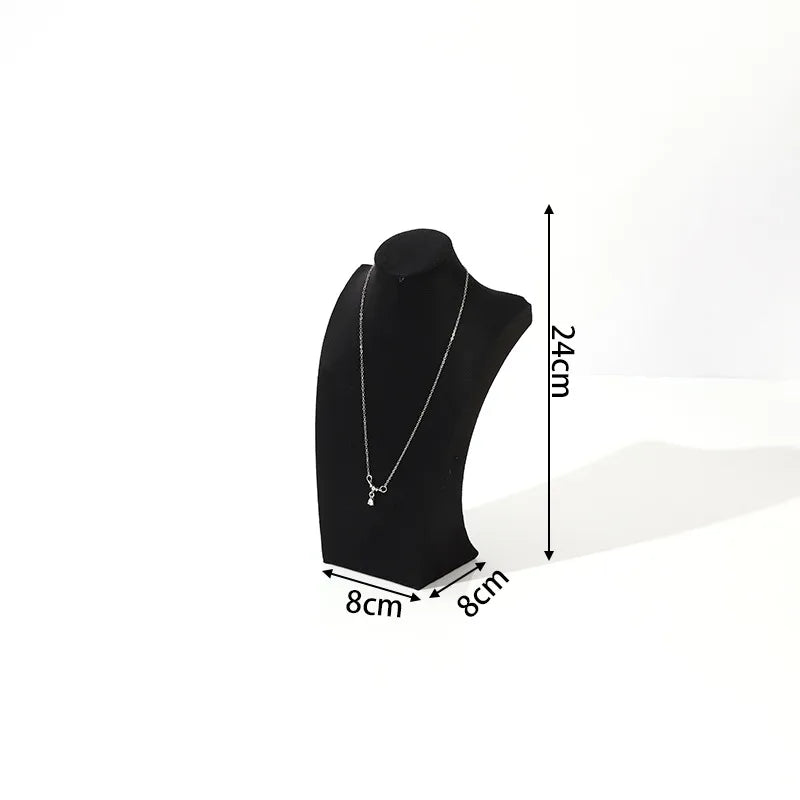 Velvet Necklace Display Stand Counter Top Jewelry Model Holder H-Shape Composite Paperboard And Velvet High-End Feel Stitching