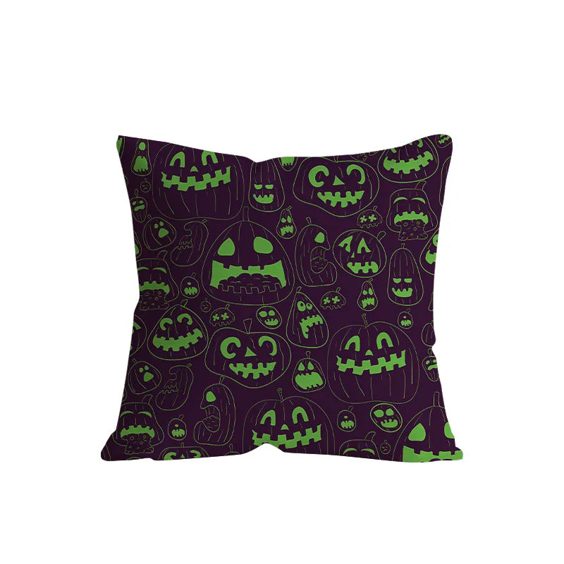 Retro Halloween Skeleton Print Sofa Pillowcase Living Room Decorative Cushion Cover Simple Style Printed Throw Pillow Case