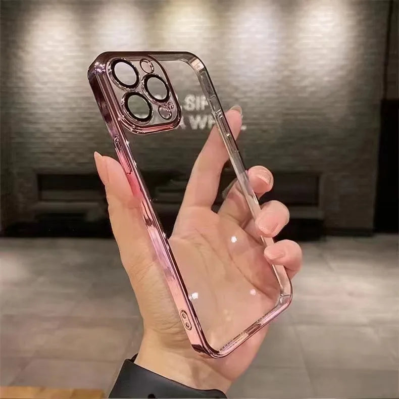 simple style transparent plastic phone accessories