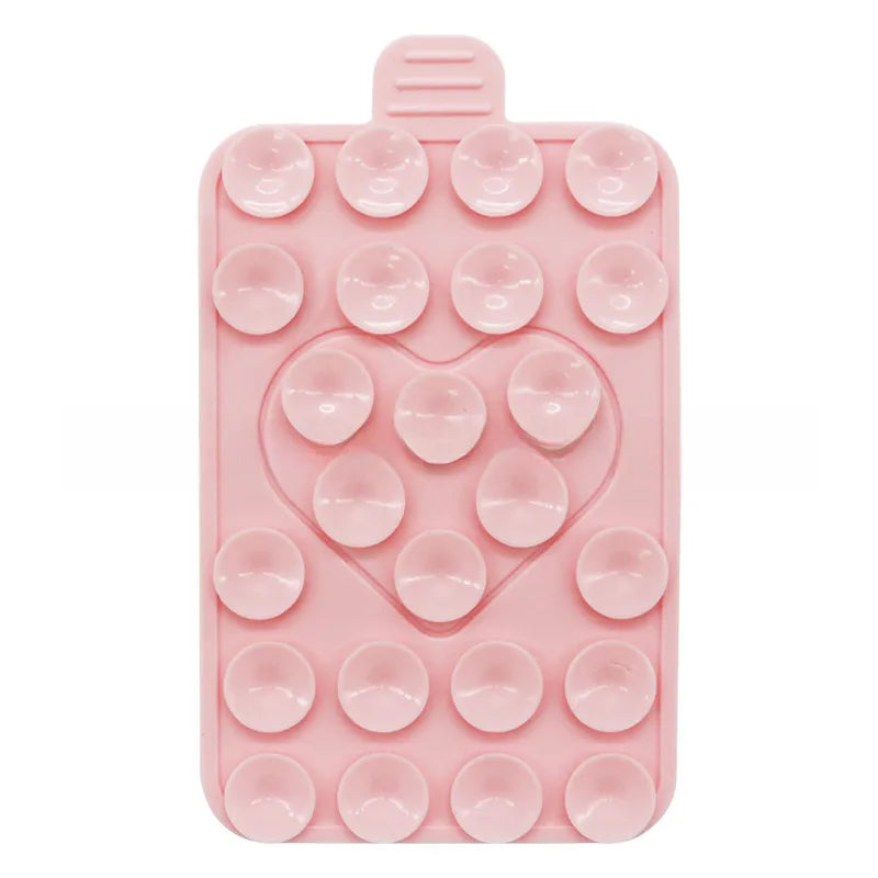 Suitable for mobile phone holder double-sided silicone suction cup mobile phone case holder multi-functional two-color love suction cup holder