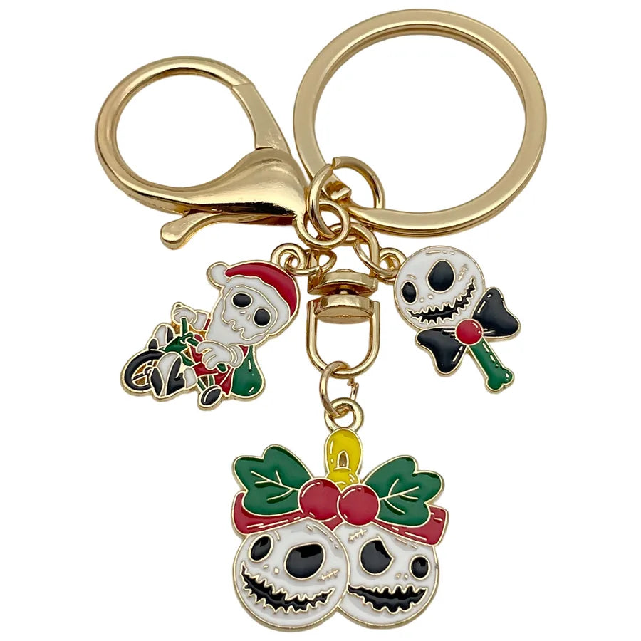 Halloween Ghost Cartoon Couple Car Keychain Pendant Ring Creative Personalized Alloy Bag Decorations Small Hanging Ornaments