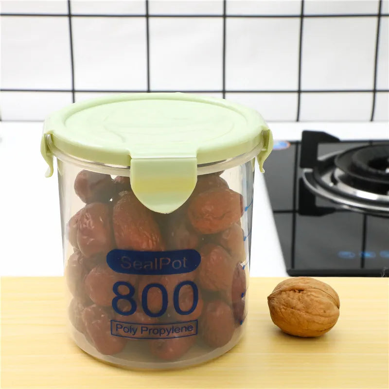 Kitchen Moisture-proof Transparent Sealed Jar Grain Dried Fruit Storage Plastic Jar Snack Storage Jar