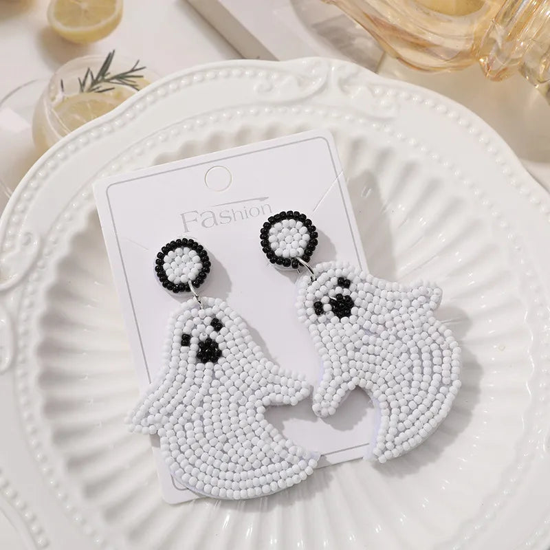 Handmade Christmas Tree Pumpkin Snowflake Earrings Women's Festive Atmosphere Sensation Ear Jewelry Holiday Flower Design