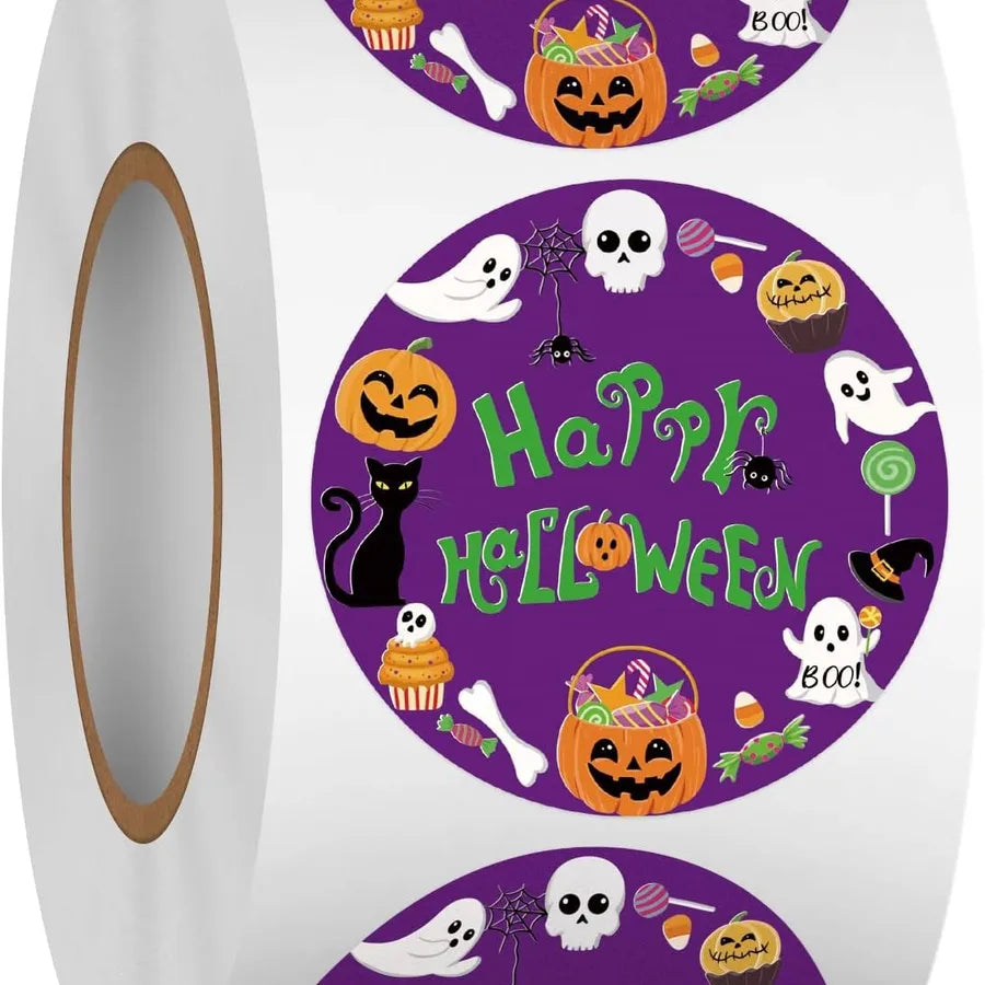 500 Pieces Halloween Festival Celebration Skeleton Non-drying Adhesive Stickers Labels Sealing Stickers Cardstock Material
