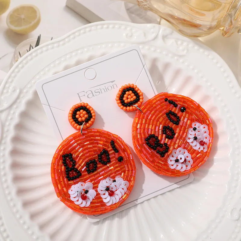 Handmade Christmas Tree Pumpkin Snowflake Earrings Women's Festive Atmosphere Sensation Ear Jewelry Holiday Flower Design