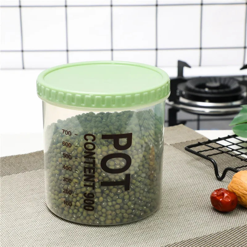 Kitchen Moisture-proof Transparent Sealed Jar Grain Dried Fruit Storage Plastic Jar Snack Storage Jar
