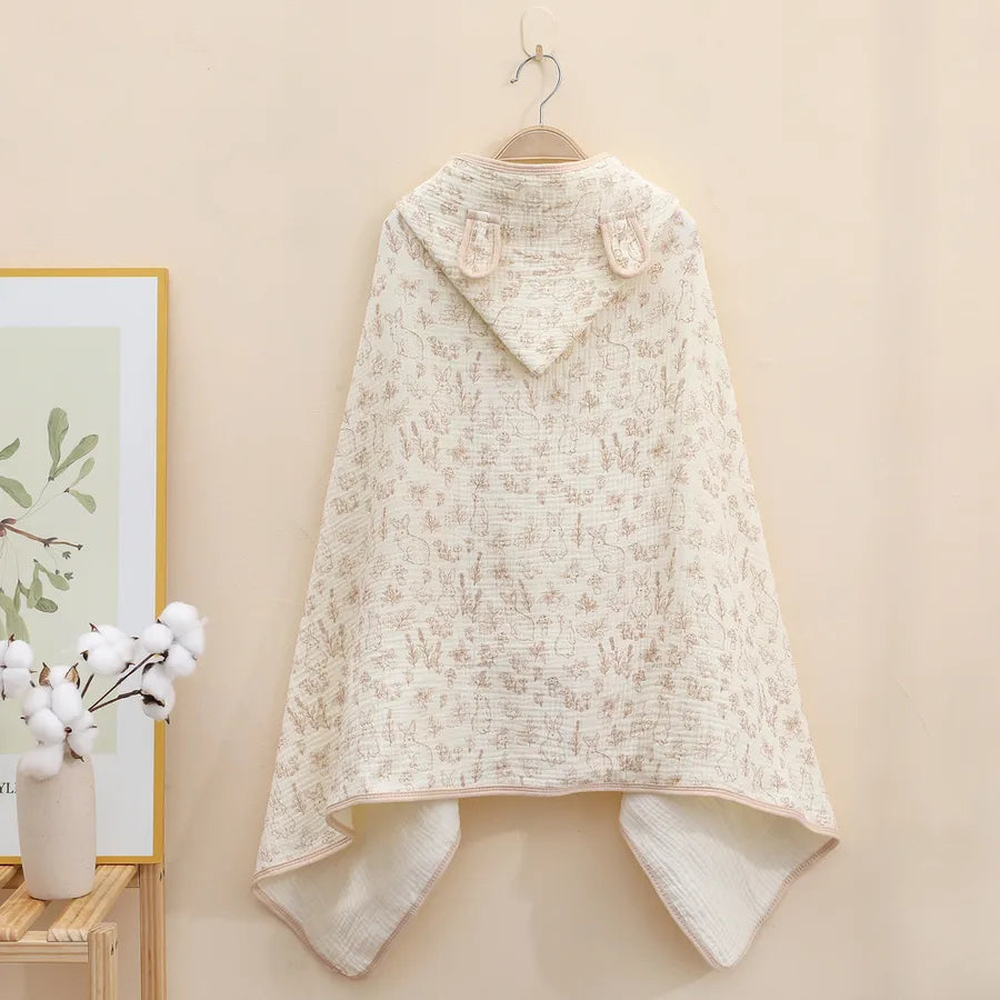 Baby bath towel hooded cloak cotton gauze bath towel Children Baby bathrobe soft absorbent bath bag towel wholesale