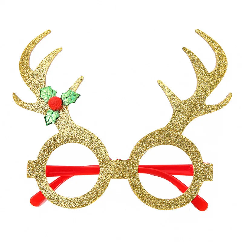 New Christmas Hairband Glasses Frame Halloween Valentine's Day Glasses Santa Claus Glasses Party Christmas