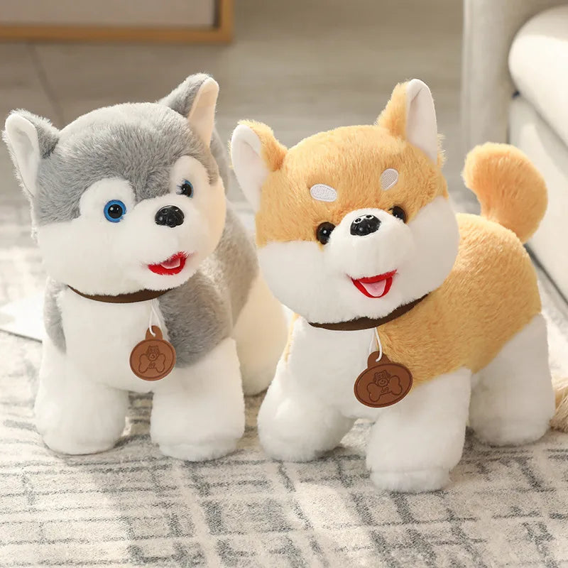 Small Size Teddy Shiba Inu Pomeranian Plush Dolls Realistic Dog Toy Soft PP Cotton Sleeping Companion Dolls For Children