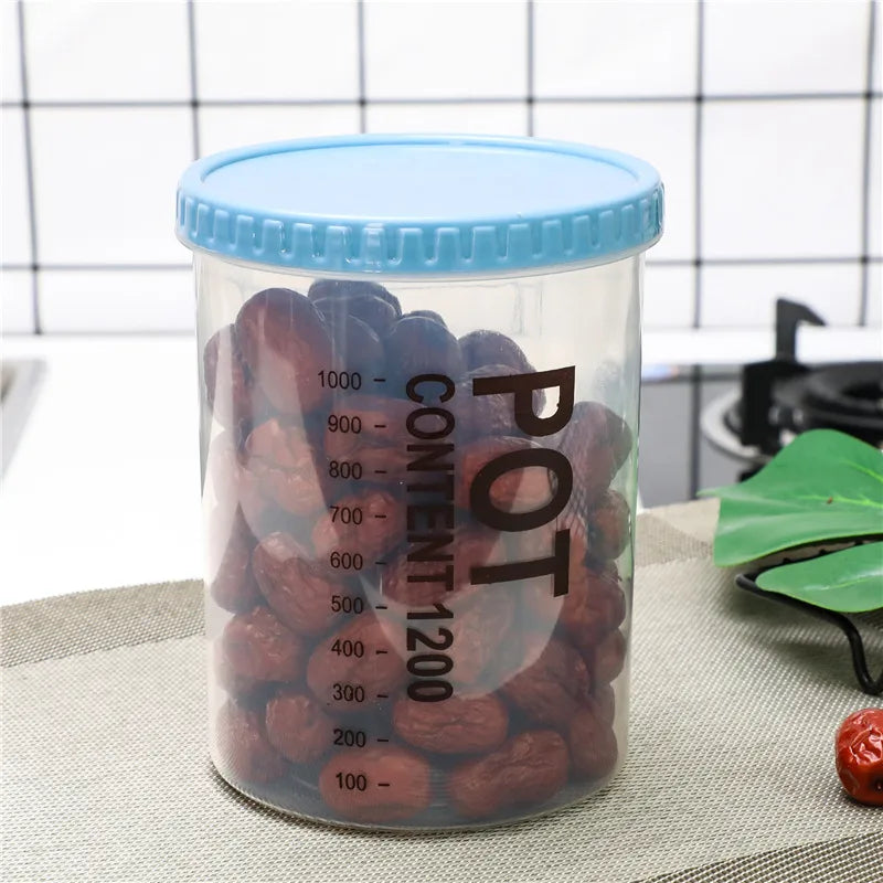 Kitchen Moisture-proof Transparent Sealed Jar Grain Dried Fruit Storage Plastic Jar Snack Storage Jar