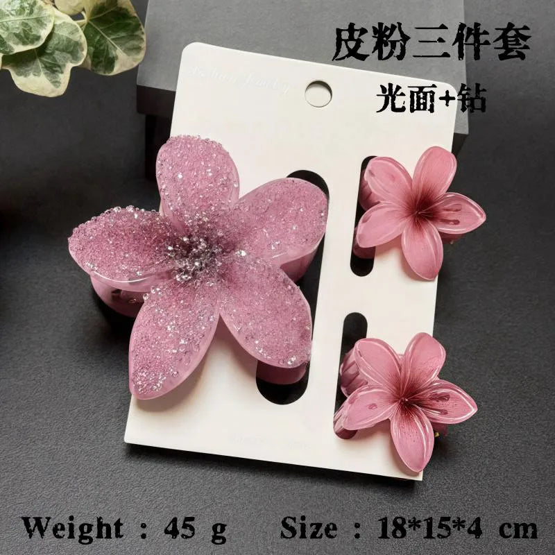 Elegant Classic Style Women's Flower Resin Hair Claws