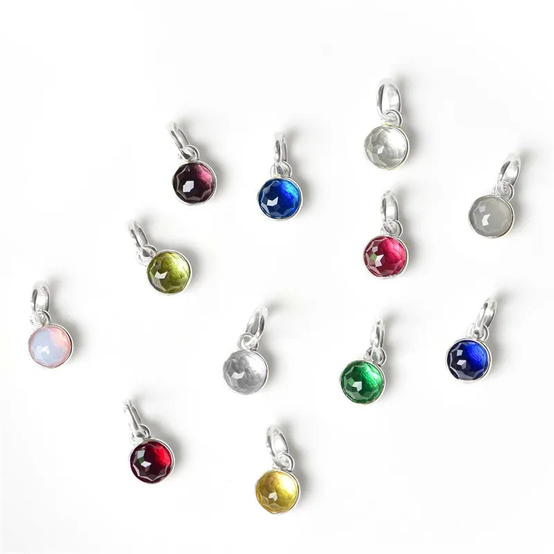 New Hot-Selling Monthly Pendant Water Drop 925 Silver Pendant April Birthstone Garnet Rose Quartz Necklace Women's Jewelry