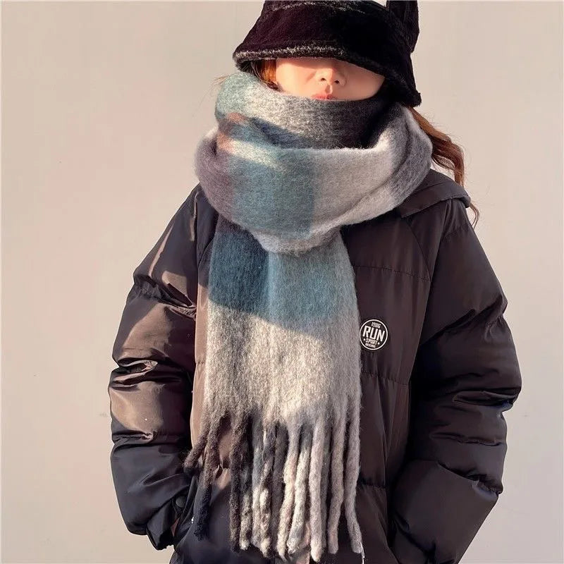 Unisex Casual Simple Style Classic Style Lattice Imitation cashmere Scarf