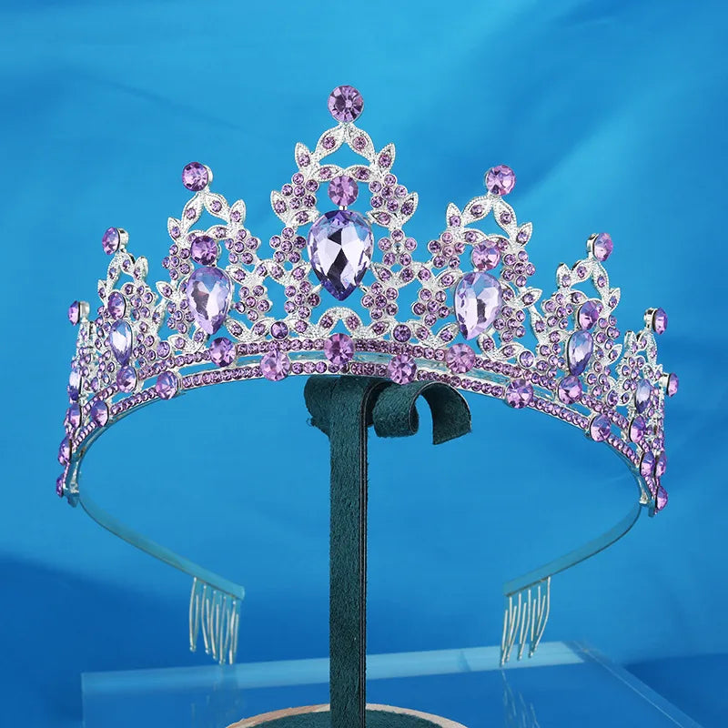 Fashion Women'S Crown Alloy Inlay Rhinestones Crown