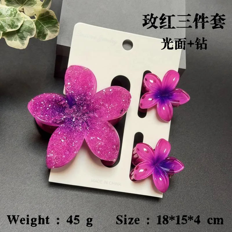 Elegant Classic Style Women's Flower Resin Hair Claws
