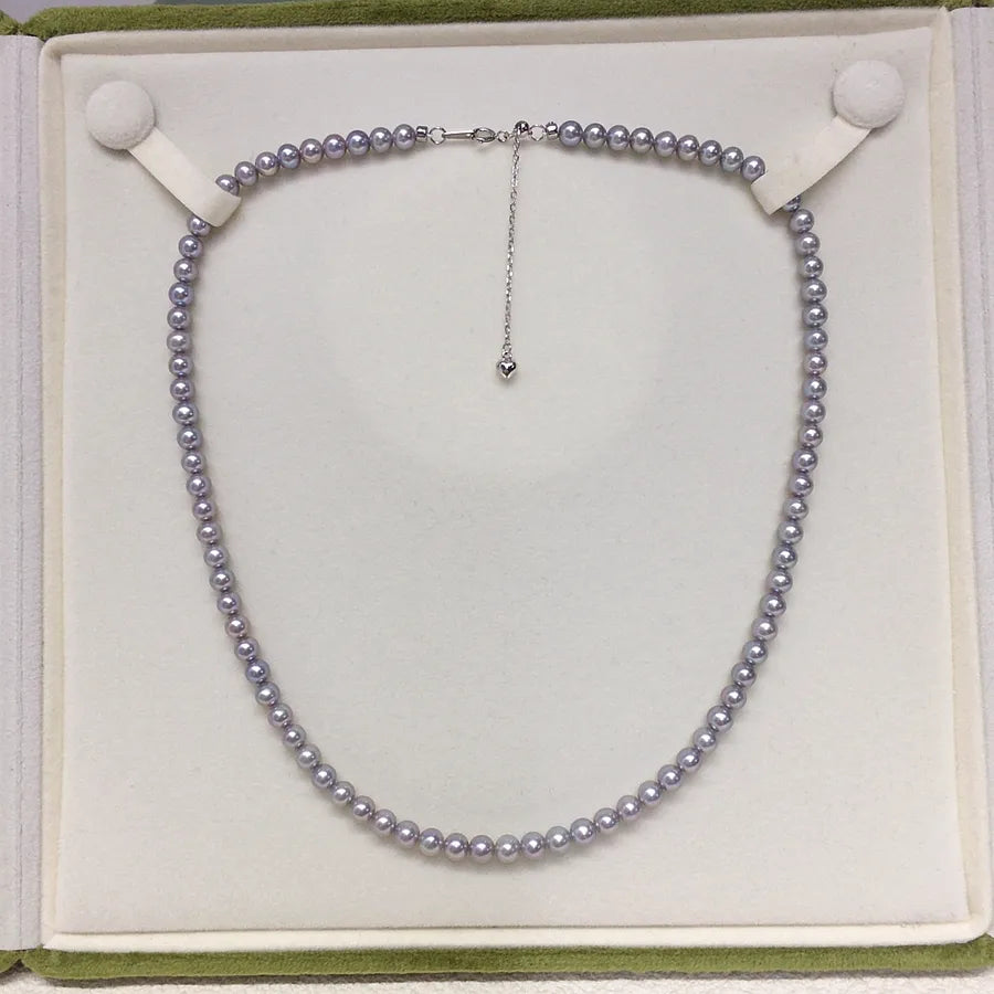 Zhuji Pearl High Brightness Near Round Natural Freshwater Pearl baby Bead Chain Small Rice Bead Pearl Necklace Jewelry Wholesale