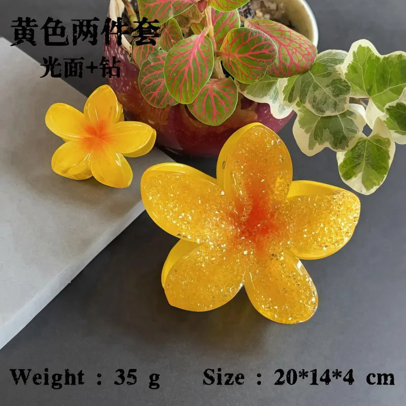 Elegant Classic Style Women's Flower Resin Hair Claws