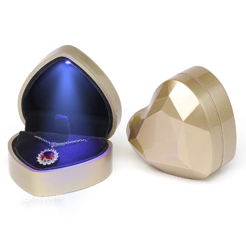 Spot love Led ring box new high-grade red pendant box jewelry storage box wholesale jewelry box small