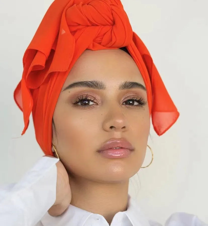 Women's Elegant Basic Solid Color Chiffon Silk Scarf