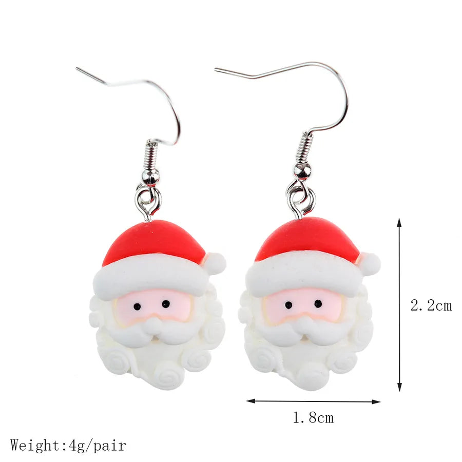 Christmas Themed Hoop Earrings Santa Claus Reindeer Christmas Tree New Arrival Cartoon Design Christmas Series Jewelry