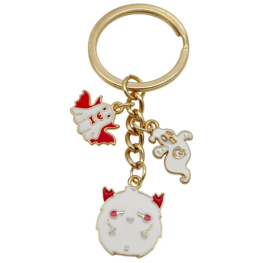 Halloween Ghost Cartoon Couple Car Keychain Pendant Ring Creative Personalized Alloy Bag Decorations Small Hanging Ornaments