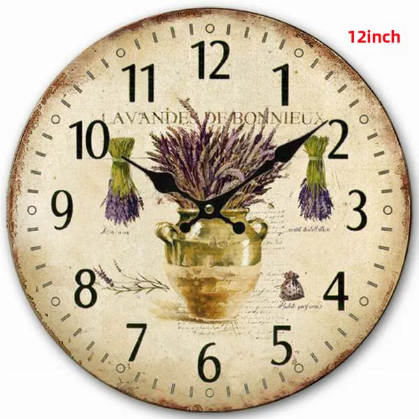A generation of wall clock retro simple wooden clock wall hanging decorative round clock creative mute clock