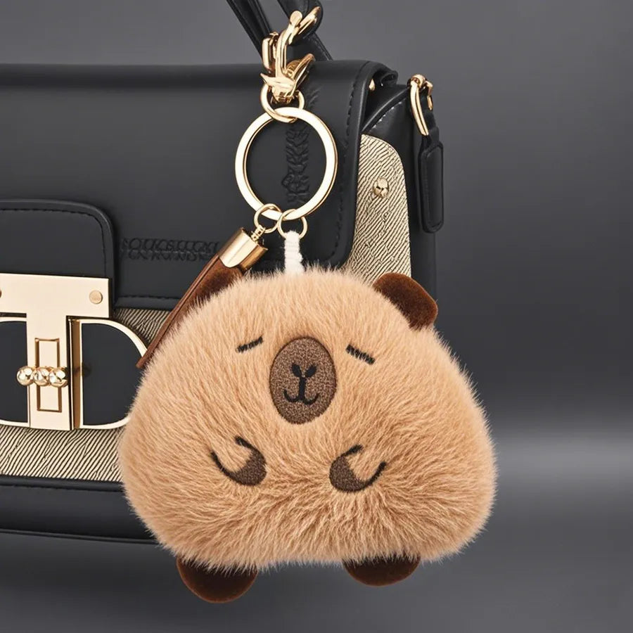 Cute Metal Keychain Pendant Beaded Bookbag Girl's Bag Charm Style Cartoon Design Half Handmade Flower