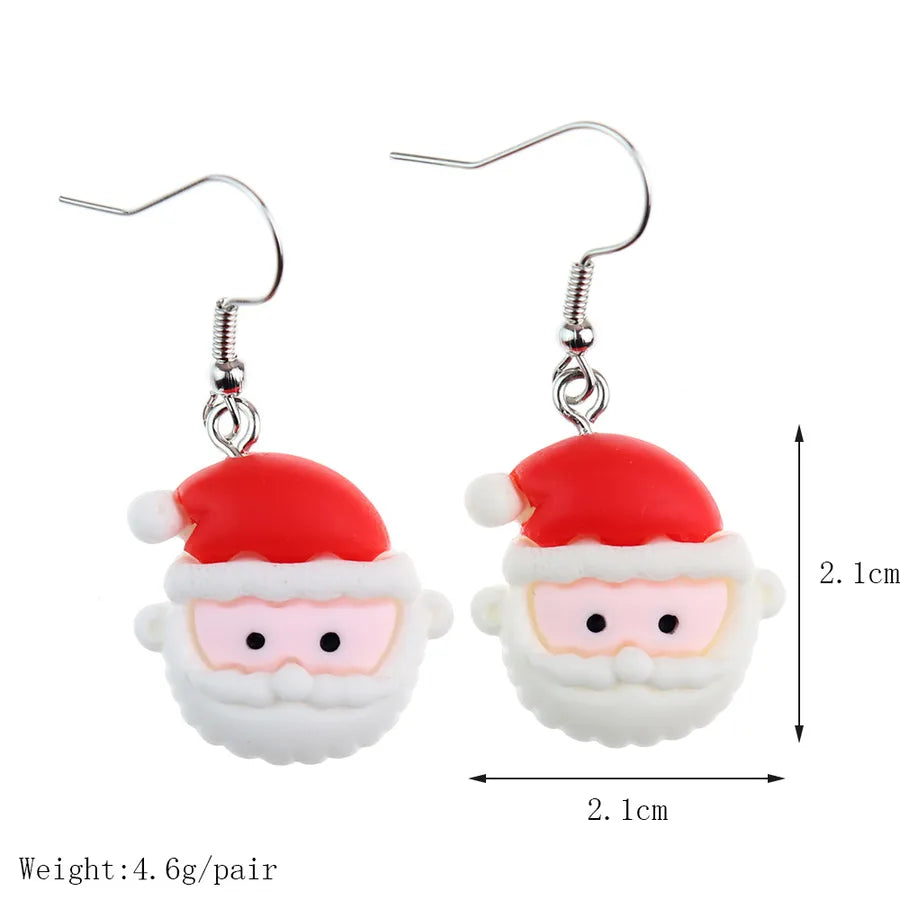 Christmas Themed Hoop Earrings Santa Claus Reindeer Christmas Tree New Arrival Cartoon Design Christmas Series Jewelry