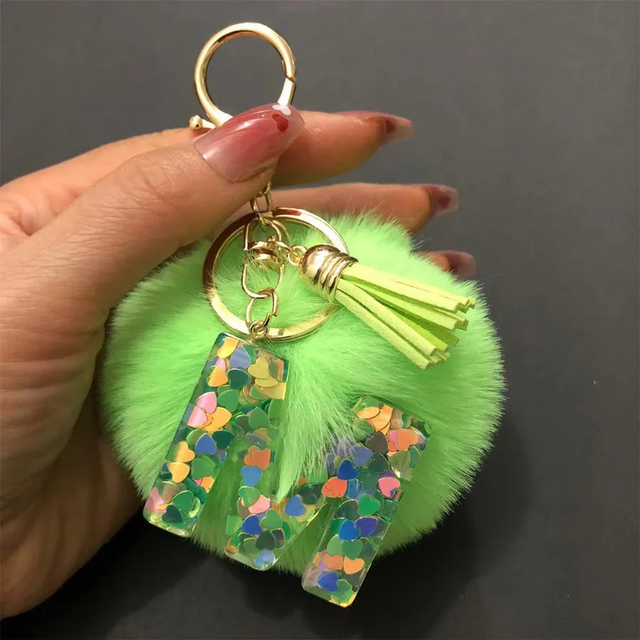 Simple Style Classic Style Letter Hairball Resin Unisex Bag Pendant Keychain