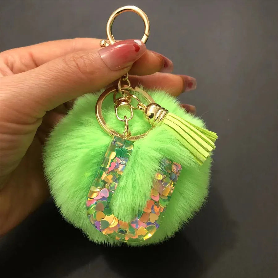 Simple Style Classic Style Letter Hairball Resin Unisex Bag Pendant Keychain