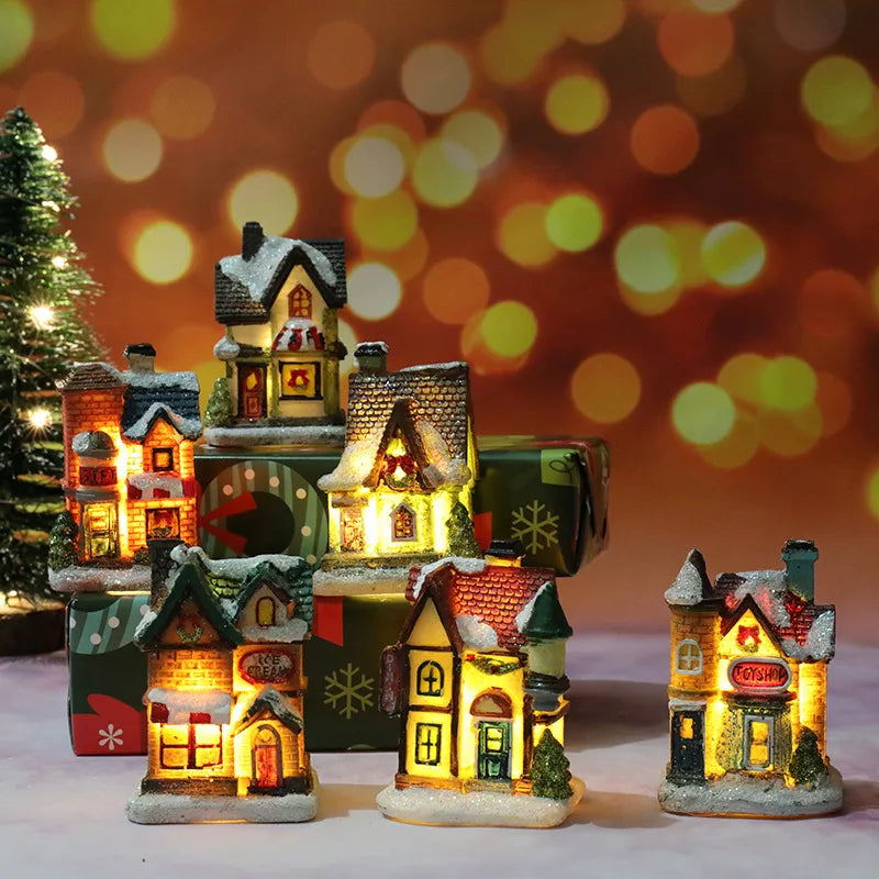 Christmas Cute House Resin Party Ornaments