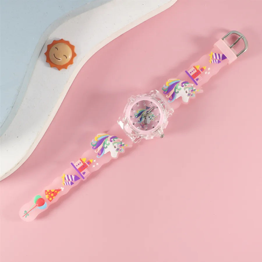 Children's Watch Creative Cartoon Quartz Color Shell Luminous Series Watch Primary School Boys and Girls 3D Viscose Watch