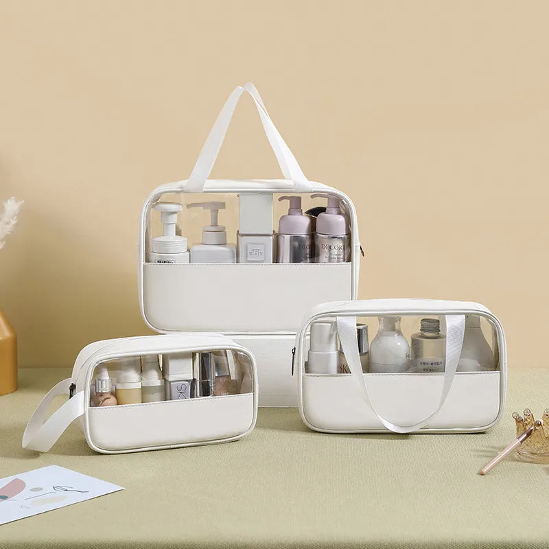 cute pastoral solid color pu leather makeup bags