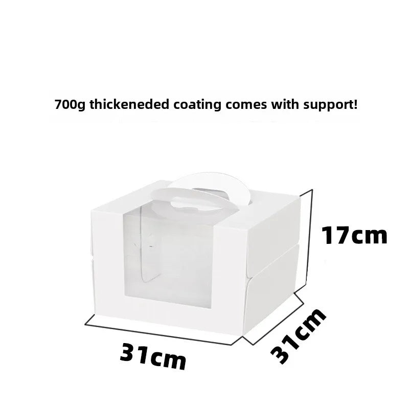 Three three four four six six eight eight inch birthday cake box portable cake box transparent window cake dessert packing box