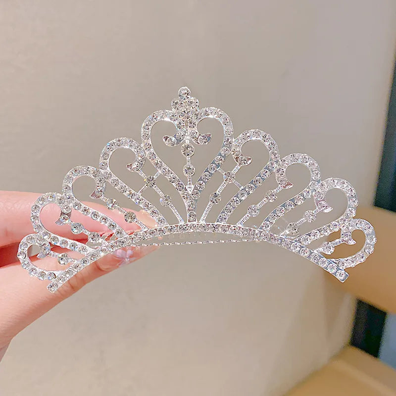 cute crown artificial crystal inlay artificial gemstones crown 1 piece