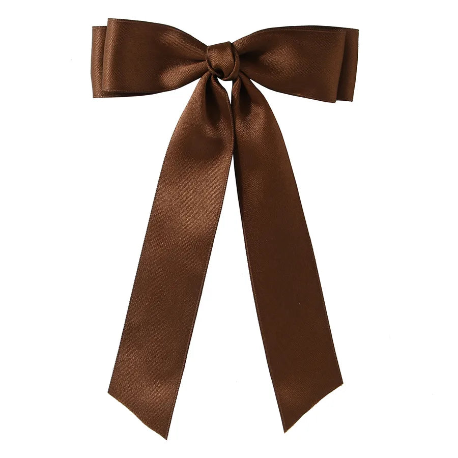 Women's Sweet Solid Color Bow Knot Cloth Handmade Hair Clip
