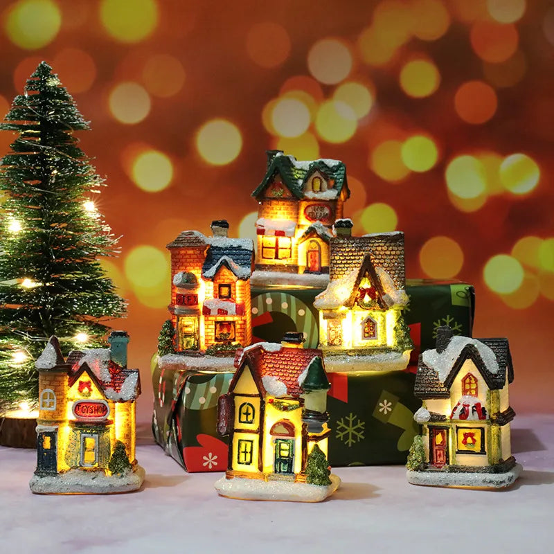 Christmas Cute House Resin Party Ornaments